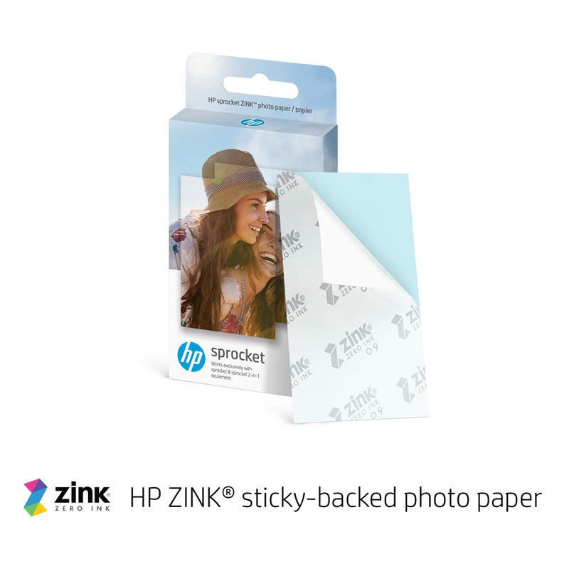 HP ورق صور لاصق ممتاز من نوع HP Sprocket 2x3 Zink متوافق مع طابعات الصور HP Sprocket - حزمة ورق Zink وألبوم صور ومجموعات ملصقات. - Image 2